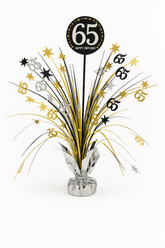 Sparkling Celebration 65th Birthday Centerpiece - Gold & Silver Spray